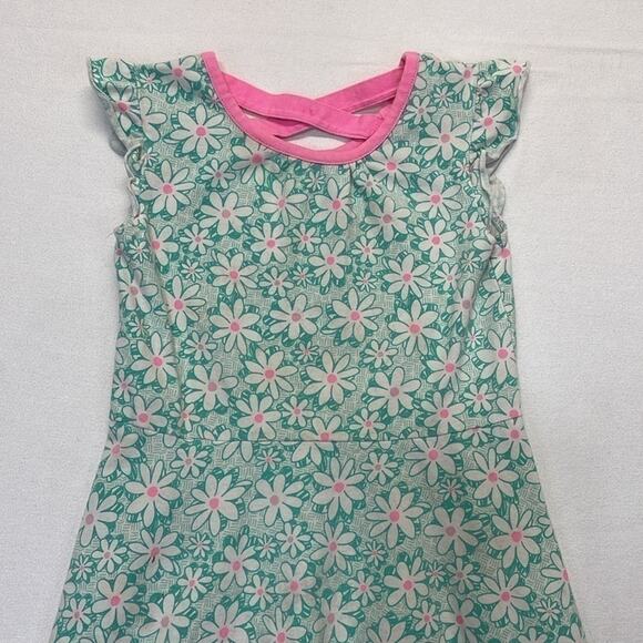 Jumping Beans Floral Dress sleeveless teal white pink girl’s Size 6 - Picture 2 of 7